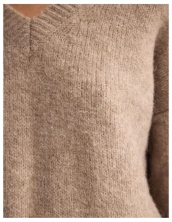 Oxford Bridgette Alpaca Blend V-Neck in Sand