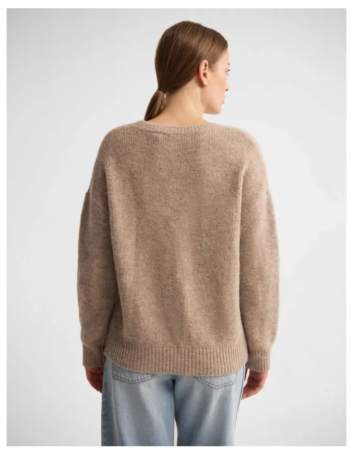 Oxford Bridgette Alpaca Blend V-Neck in Sand