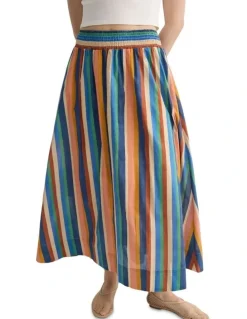 Oxford Bronte Stripped Skirt in Navy Multi