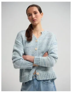 Oxford Dasha 2 Colour Cardigan in Blue/Ivory