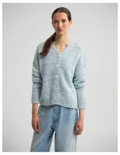 Oxford Dasha 2 Colour Cardigan in Blue/Ivory
