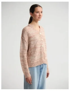 Oxford Dasha 2 Colour Cardigan in Clay/Ivory