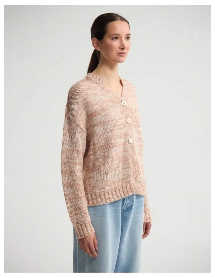 Oxford Dasha 2 Colour Cardigan in Clay/Ivory