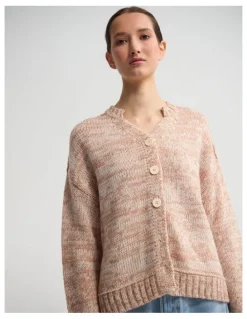 Oxford Dasha 2 Colour Cardigan in Clay/Ivory
