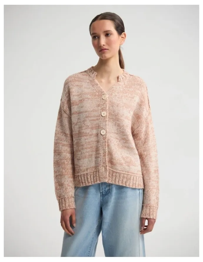 Oxford Dasha 2 Colour Cardigan in Clay/Ivory