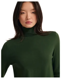Oxford Ela Turtle Neck Jumper in Dark Green