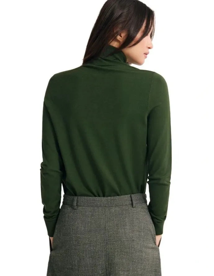 Oxford Ela Turtle Neck Jumper in Dark Green
