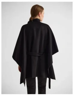 Oxford Elodie Wool Blend Cape in Black