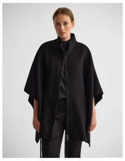 Oxford Elodie Wool Blend Cape in Black