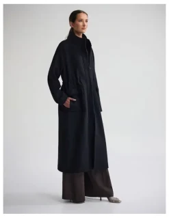 Oxford Isabelle Drawcord Coat in Black
