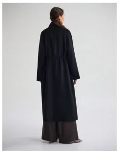 Oxford Isabelle Drawcord Coat in Black