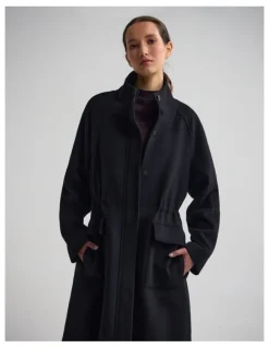Oxford Isabelle Drawcord Coat in Black