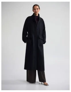 Oxford Isabelle Drawcord Coat in Black