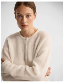 Oxford Jessie Wool Cardigan in Ivory