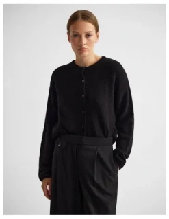 Oxford Jessie Wool Cardigan in Black