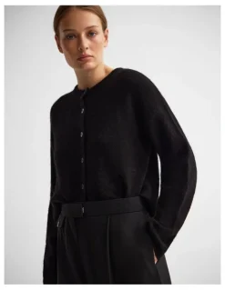 Oxford Jessie Wool Cardigan in Black