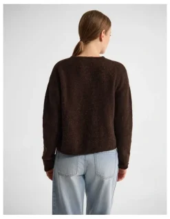 Oxford Jessie Wool Cardigan in Chocolate