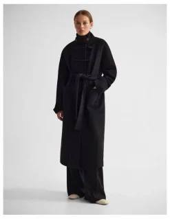 Oxford Kerry Funnel Collar Duffle Coat in Black