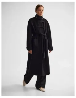 Oxford Kerry Funnel Collar Duffle Coat in Black