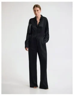 Oxford Lauren Silky Shirt in Black