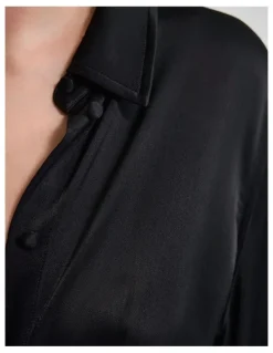 Oxford Lauren Silky Shirt in Black