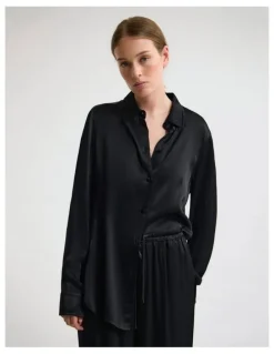 Oxford Lauren Silky Shirt in Black