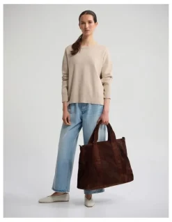 Oxford Lexie Cotton Crew Neck Knit in Stone