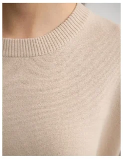 Oxford Lexie Cotton Crew Neck Knit in Stone