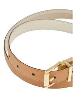 Oxford Lisa Womens Reversible Belt in Bone/Caramel