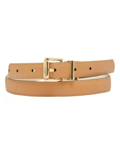 Oxford Lisa Womens Reversible Belt in Bone/Caramel