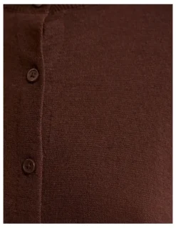 Oxford Lottie Merino Cardigan in Chestnut
