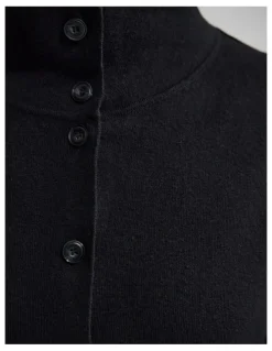 Oxford Maddison Funnel Collar Cardigan in Black