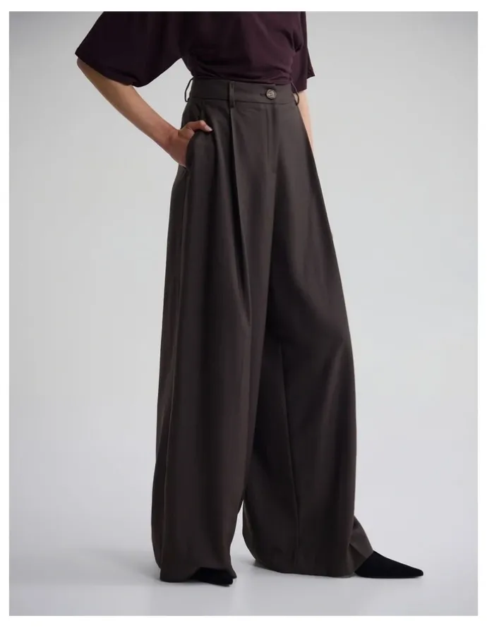 Oxford Margot Pure Wool Pant in Brown
