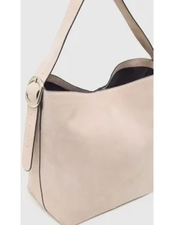 Oxford Margot Suede Hobo Bag in Pebble