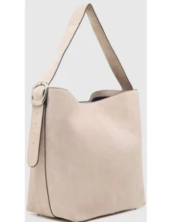 Oxford Margot Suede Hobo Bag in Pebble