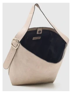Oxford Margot Suede Hobo Bag in Pebble