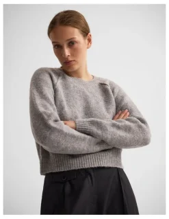 Oxford Mei Alpaca Blend Crew Neck in Grey