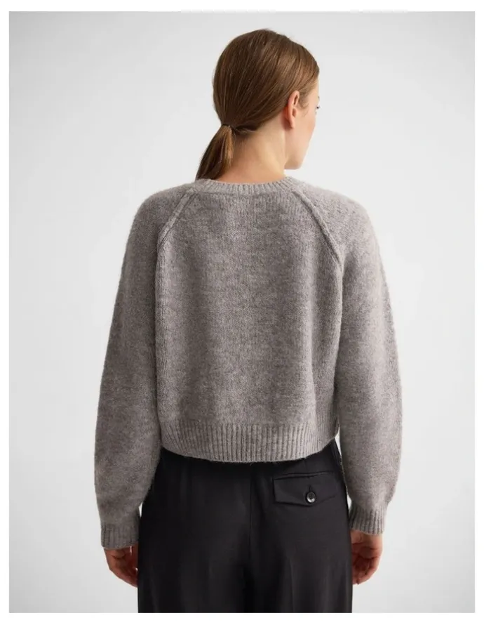 Oxford Mei Alpaca Blend Crew Neck in Grey