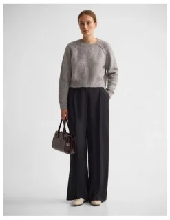Oxford Mei Alpaca Blend Crew Neck in Grey
