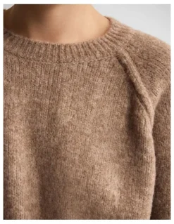 Oxford Mei Alpaca Blend Crew Neck in Brown