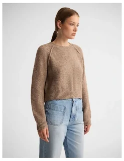 Oxford Mei Alpaca Blend Crew Neck in Brown
