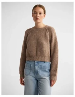 Oxford Mei Alpaca Blend Crew Neck in Brown