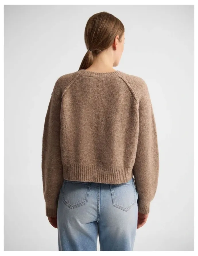 Oxford Mei Alpaca Blend Crew Neck in Brown