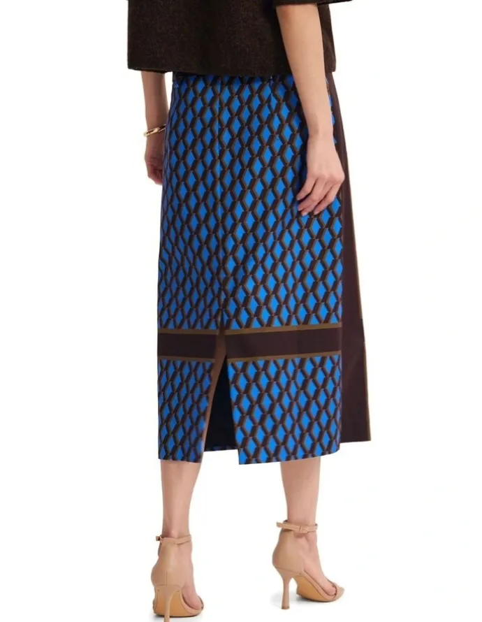 Oxford Nora Stretch Midi Skirt in Multi