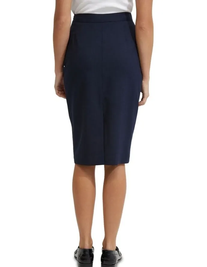 Oxford Peggy Wool Stretch Suit Skirt in Navy