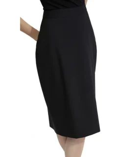 Oxford Peggy Wool Stretch Suit Skirt in Black