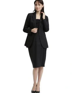 Oxford Peggy Wool Stretch Suit Skirt in Black