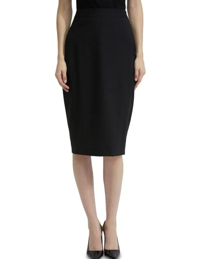 Oxford Peggy Wool Stretch Suit Skirt in Black