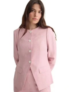 Oxford Petra Pocket Detail Suit Jacket in Pink