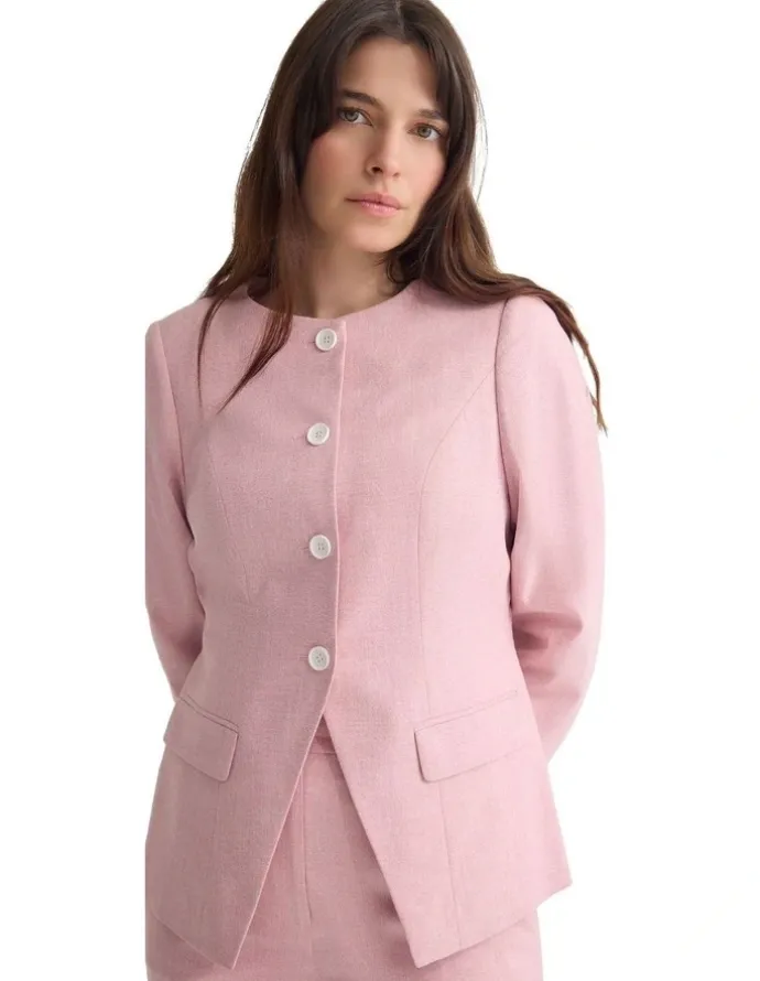 Oxford Petra Pocket Detail Suit Jacket in Pink